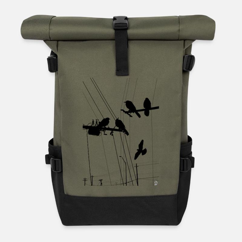 AD Birds - Rolltop Rucksack - Olive/Schwarz
