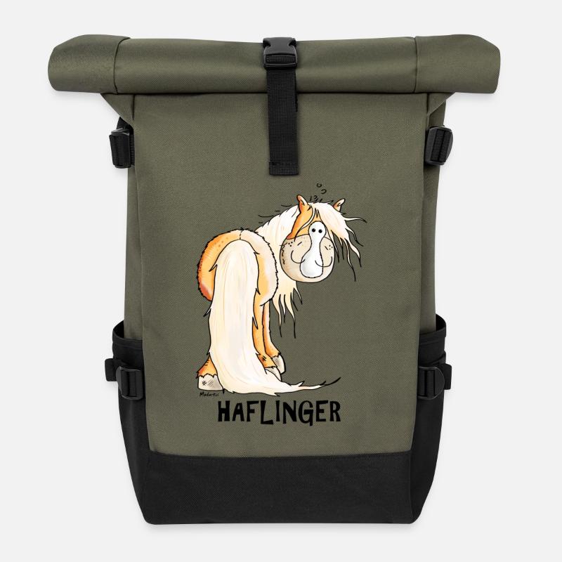Happy Haflinger - Rolltop Rucksack - Olive/Schwarz