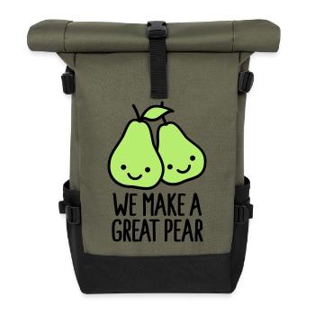 We make a great pear - Roll Top Backpack - olive/black - Front