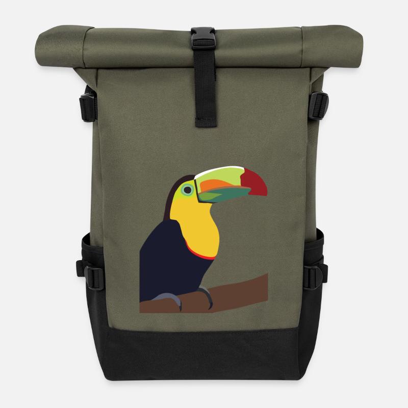 Timmy, le Toucan - Sac à dos roll top - olive/noir