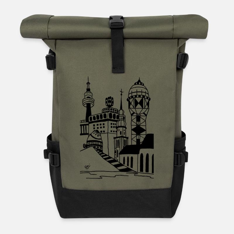 Dortmund H - Rolltop Rucksack - Olive/Schwarz