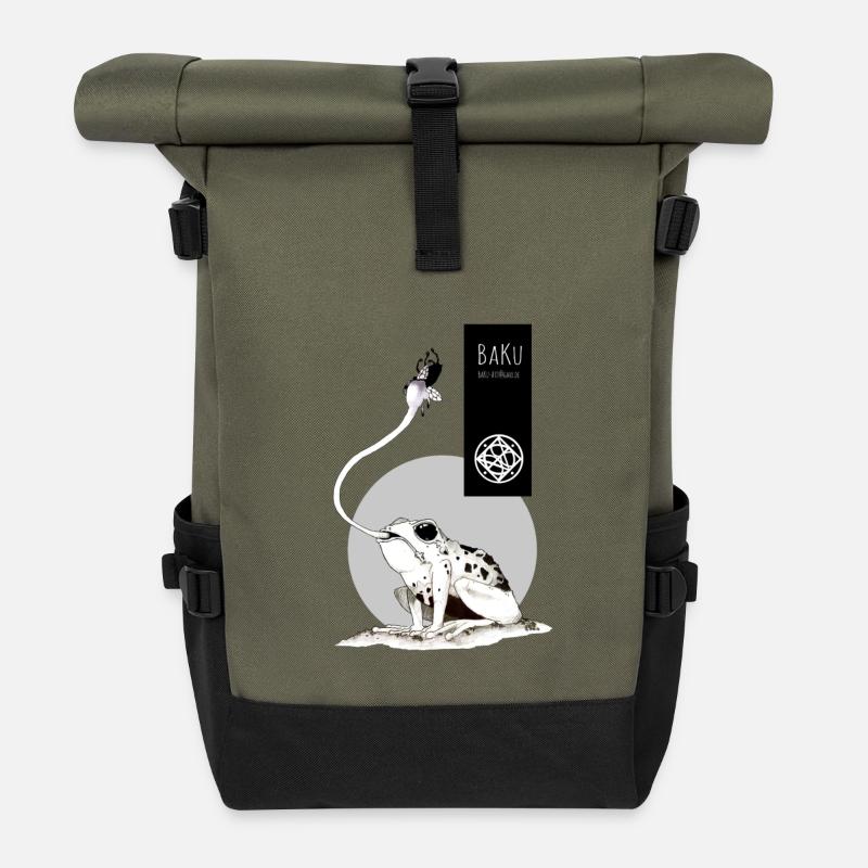 Catching fly - Rolltop Rucksack - Olive/Schwarz