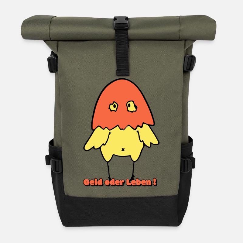 L’argent ou la vie ! - Sac à dos roll top - olive/noir
