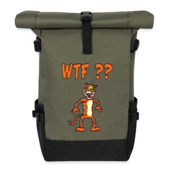 Multicolored Tiger - Roll Top Backpack - olive/black - Front