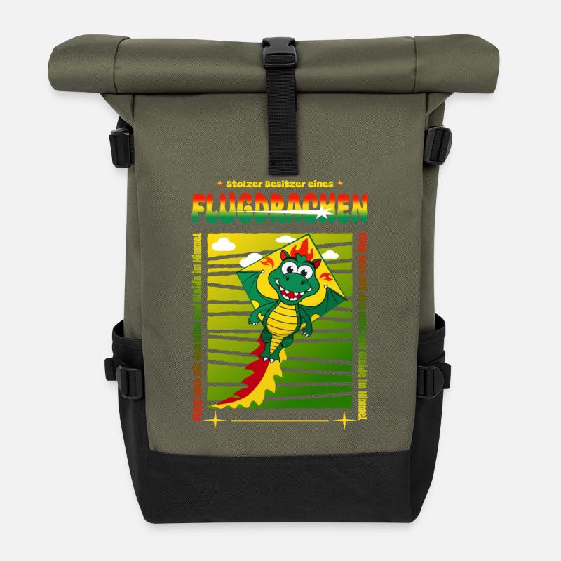 Propriétaire de cerf-volant - Sac à dos roll top - olive/noir