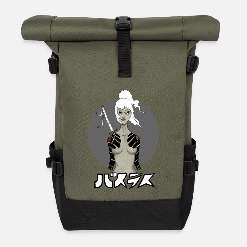 Samurai Girl - Rolltop Rucksack - Olive/Schwarz