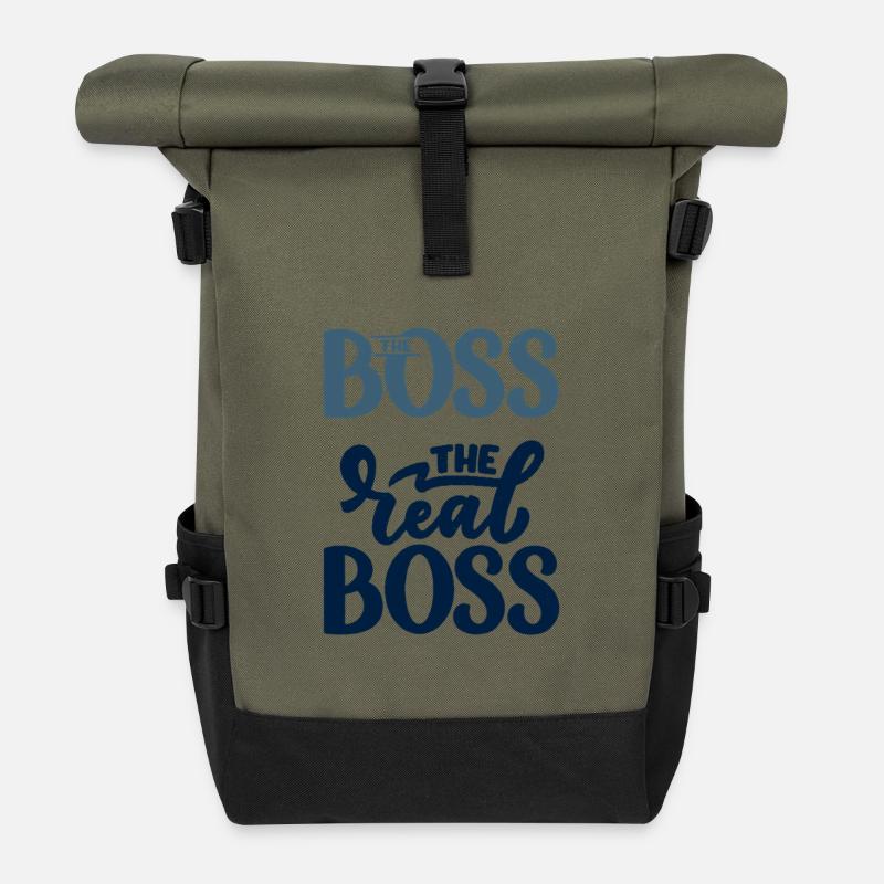 The real - Roll Top Backpack - olive/black