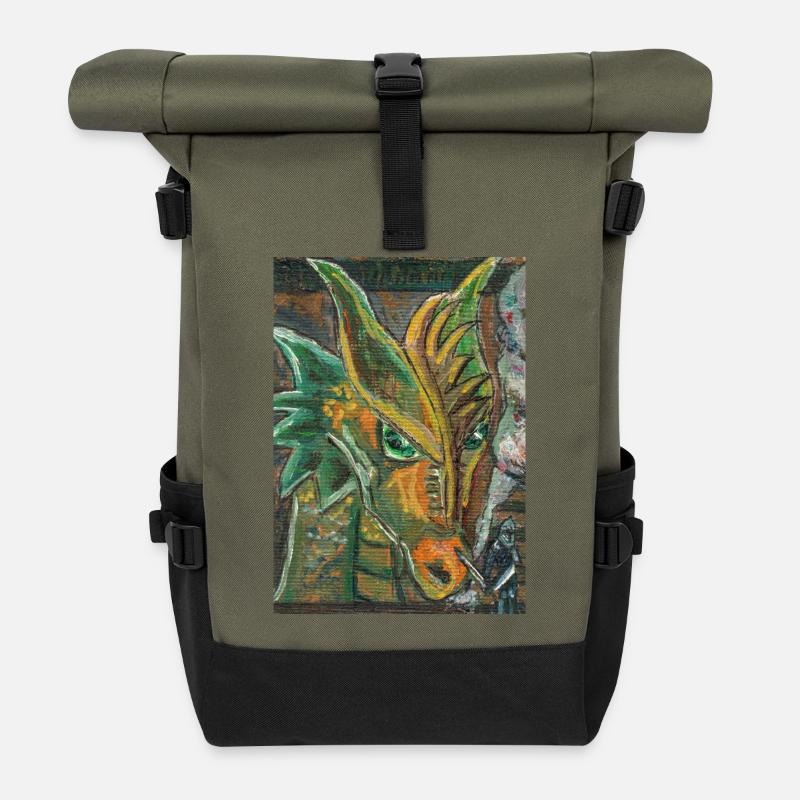Schau Mal Da... - Rolltop Rucksack - Olive/Schwarz
