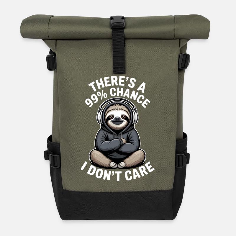 Es besteht eine 99%ige Chance, dass es mir egal ist - Rolltop Rucksack - Olive/Schwarz