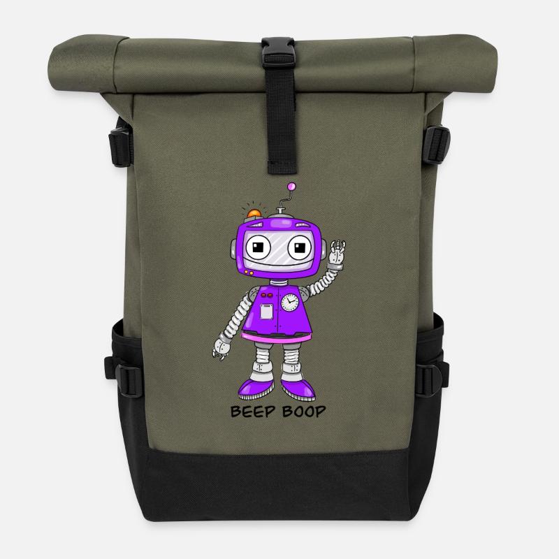 Purple Robot - Roll Top Backpack - olive/black