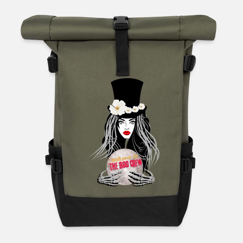 Willkommen bei The Boo Crew - Rolltop Rucksack - Olive/Schwarz