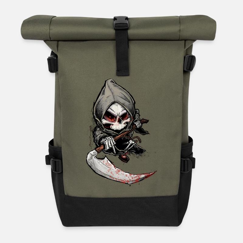 Death that kills - Roll Top Backpack - olive/black