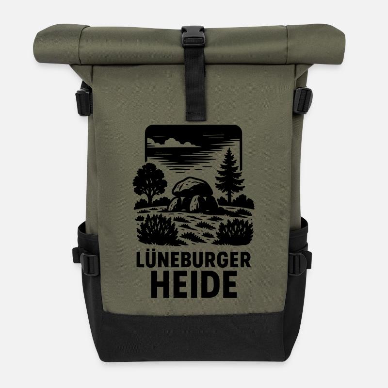 Lüneburger Heide  - Rolltop Rucksack - Olive/Schwarz