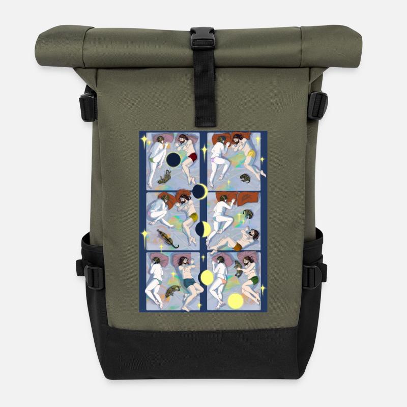 Nuit Nuit Tigre - Sac à dos roll top - olive/noir