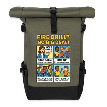 Feueralarm leicht gemacht - Rolltop Rucksack - Olive/Schwarz - Vorne