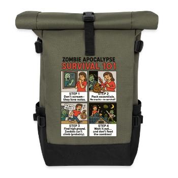 Zombie Survival Guide - Rolltop Rucksack - Olive/Schwarz - Vorne