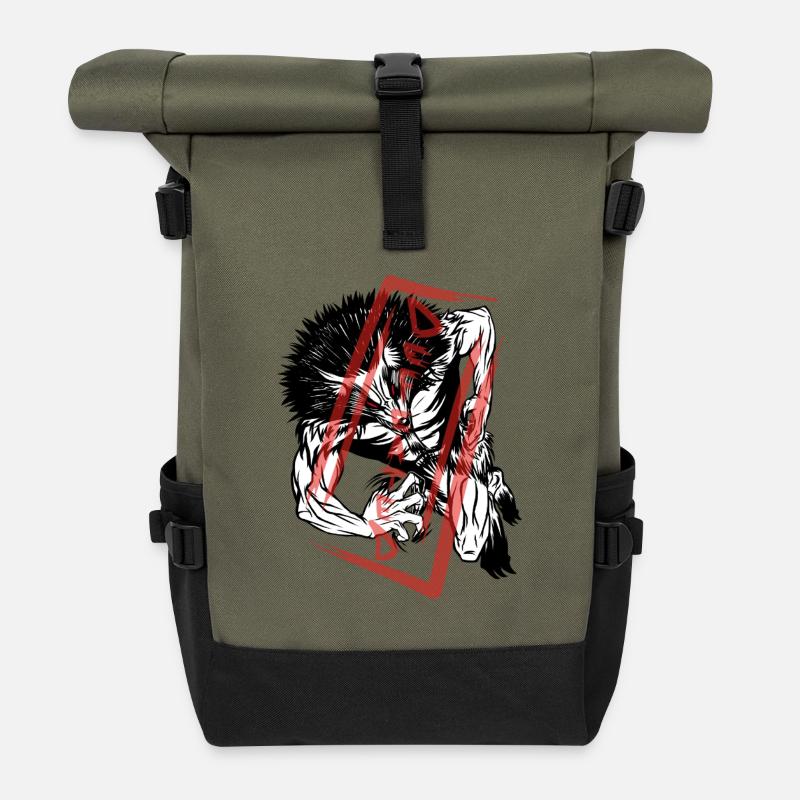 The defeated: Werewolf Monster - Roll Top Backpack - olive/black
