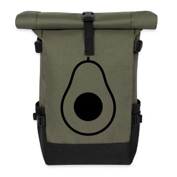 Avocado Hälfte Kern Icon - Rolltop Rucksack - Olive/Schwarz - Vorne