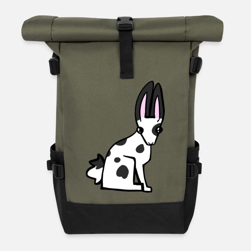 Geflecktes Kaninchen - Rolltop Rucksack - Olive/Schwarz