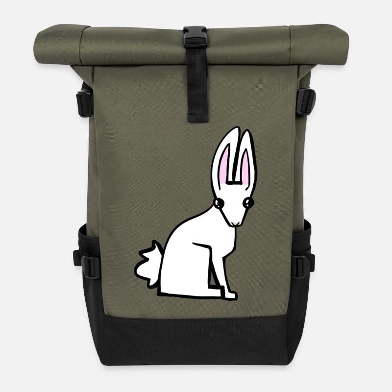 Weißer Hase - Rolltop Rucksack - Olive/Schwarz