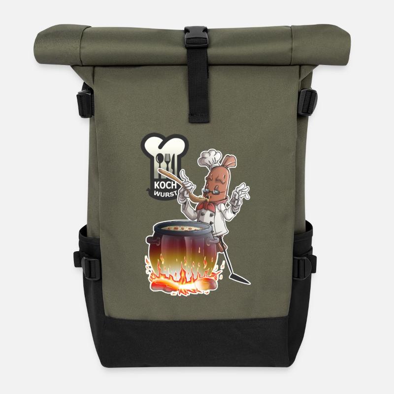 Kochwurst - Rolltop Rucksack - Olive/Schwarz