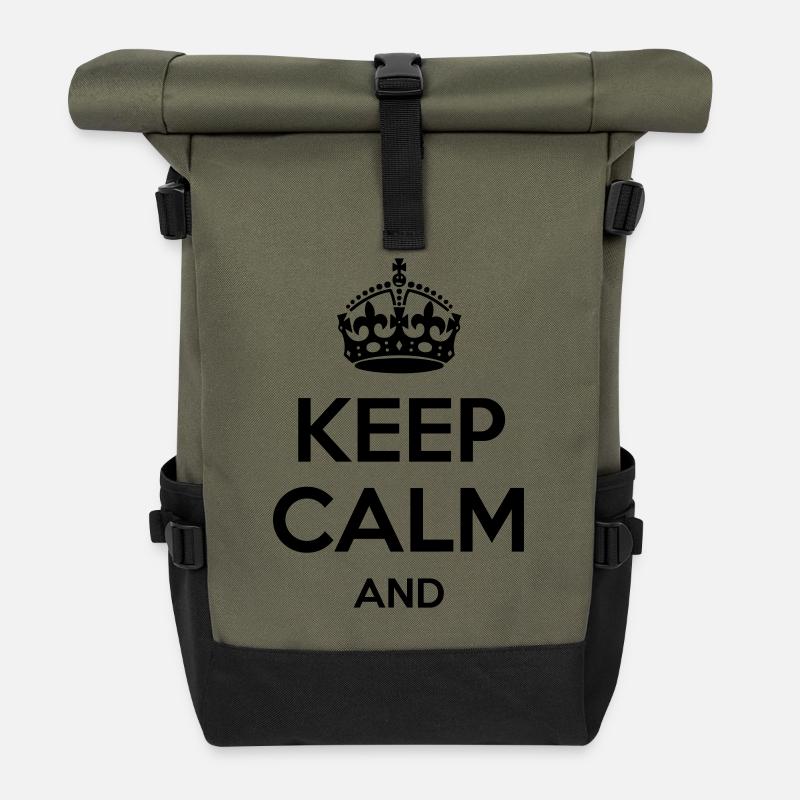 Keep Calm - Rolltop Rucksack - Olive/Schwarz