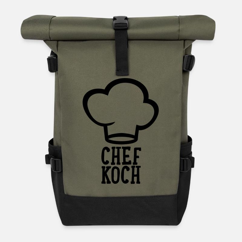 Chefkoch - Cheköchin - Rolltop Rucksack - Olive/Schwarz