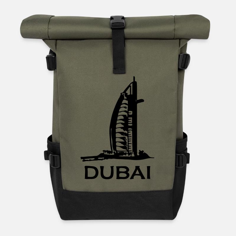 dubai - Roll Top Backpack - olive/black