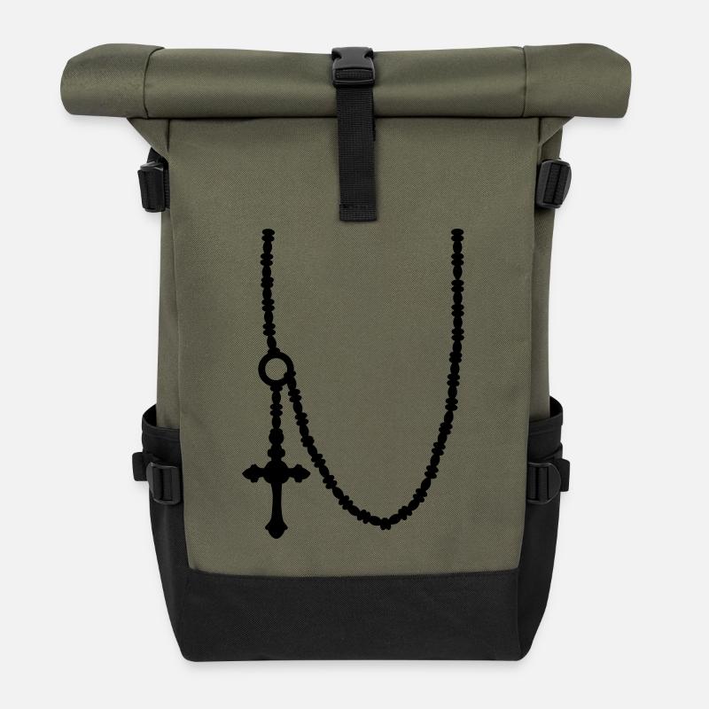 Halskette - Rolltop Rucksack - Olive/Schwarz