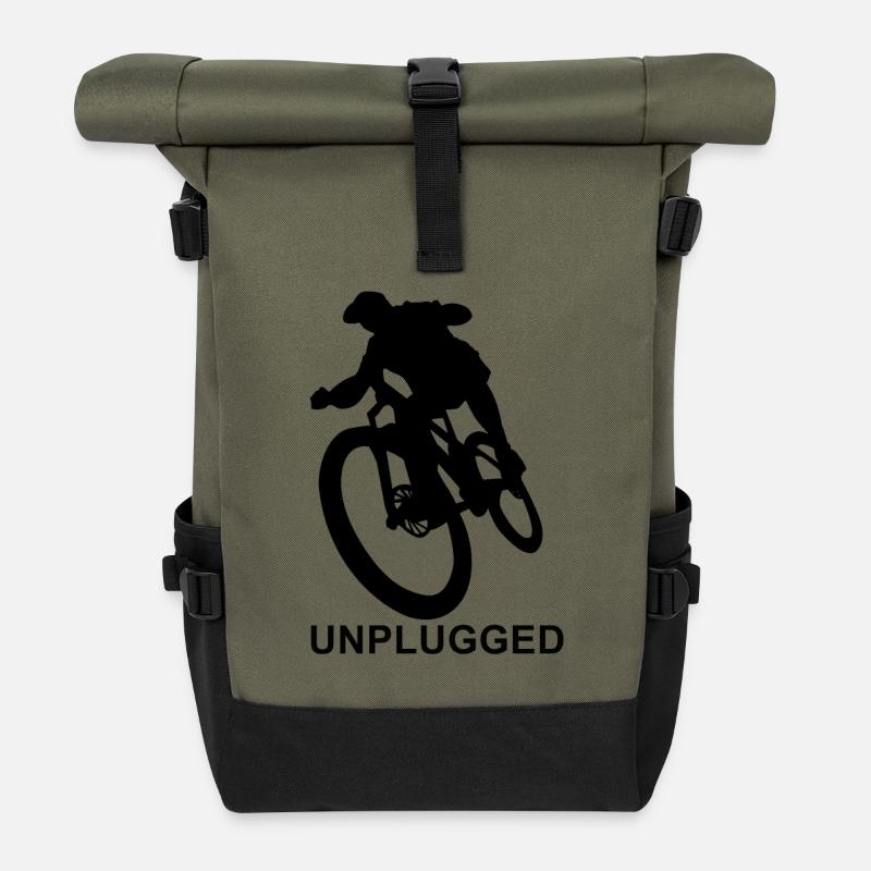 débranché - Sac à dos roll top - olive/noir