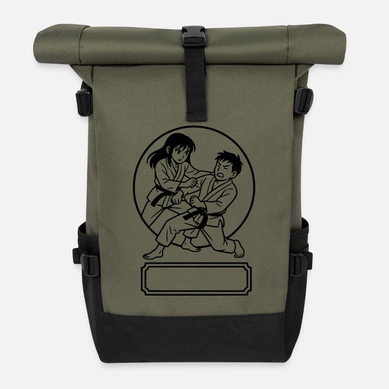 Manga Judo - Roll Top Backpack - olive/black