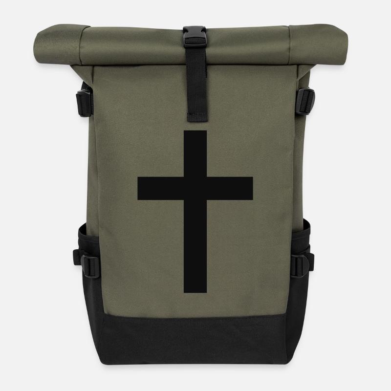 Croix Chrétienne - Sac à dos roll top - olive/noir