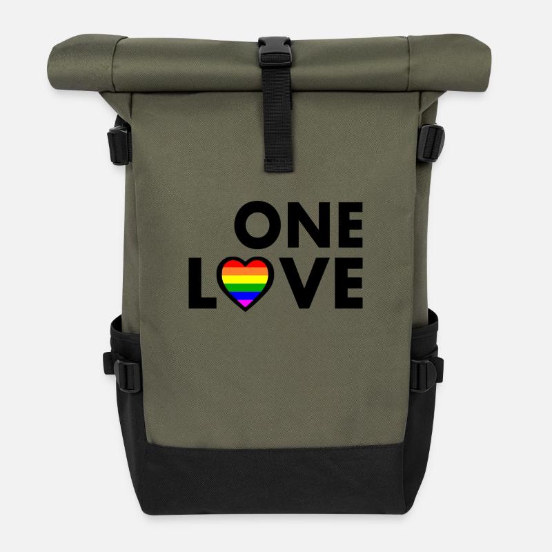 One love - Rolltop Rucksack - Olive/Schwarz