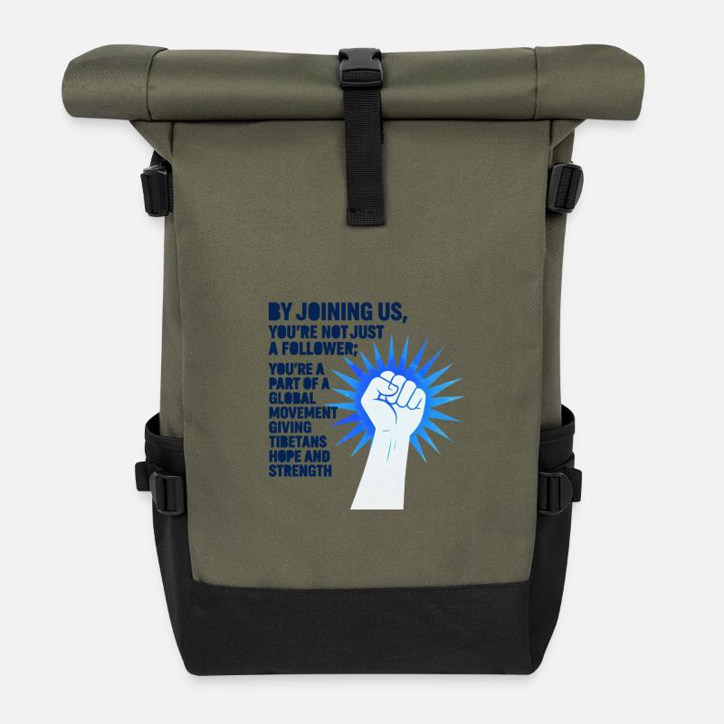 Tibetan Movement of Strength and Hope 2 - Roll Top Backpack - olive/black