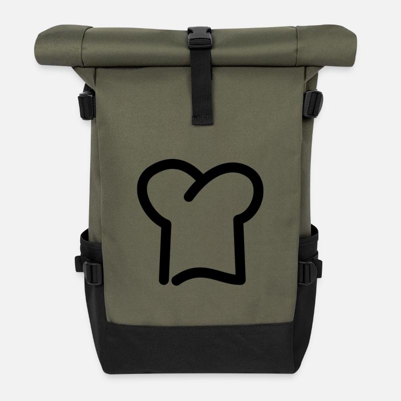 Kochmütze - Rolltop Rucksack - Olive/Schwarz