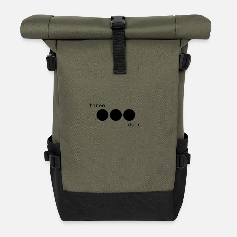 Trois points - Sac à dos roll top - olive/noir