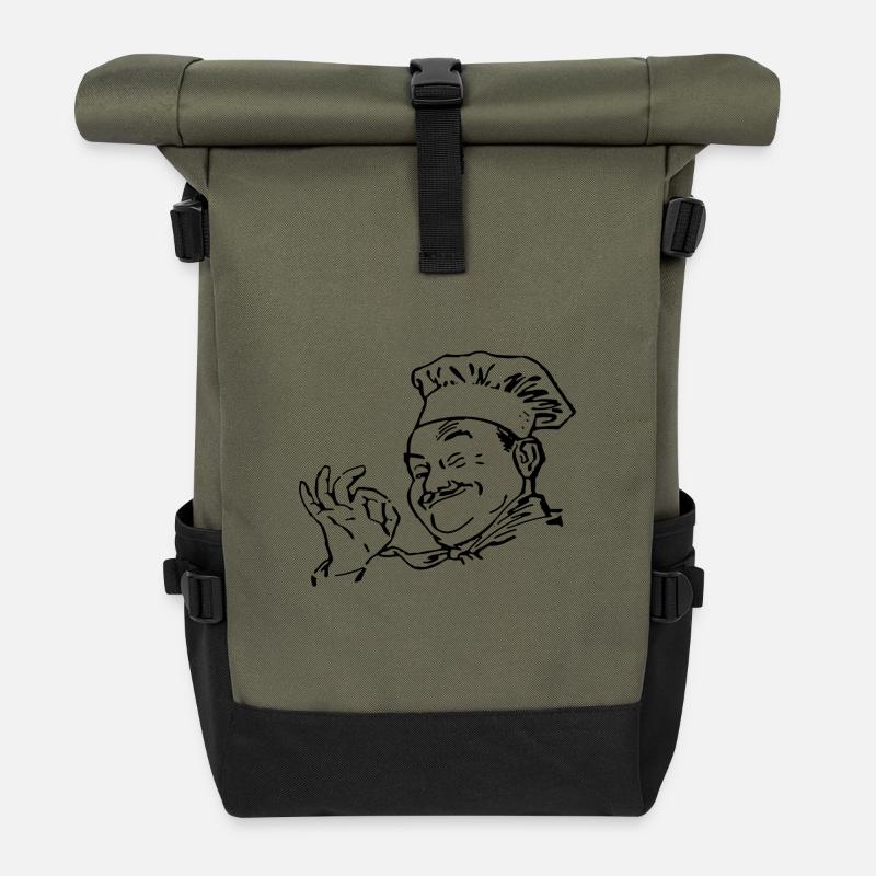 Chef chef gift idea gift - Roll Top Backpack - olive/black