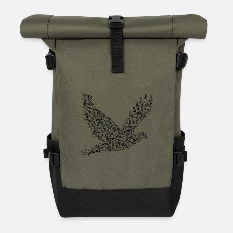 La paix de l’oiseau - Sac à dos roll top - olive/noir