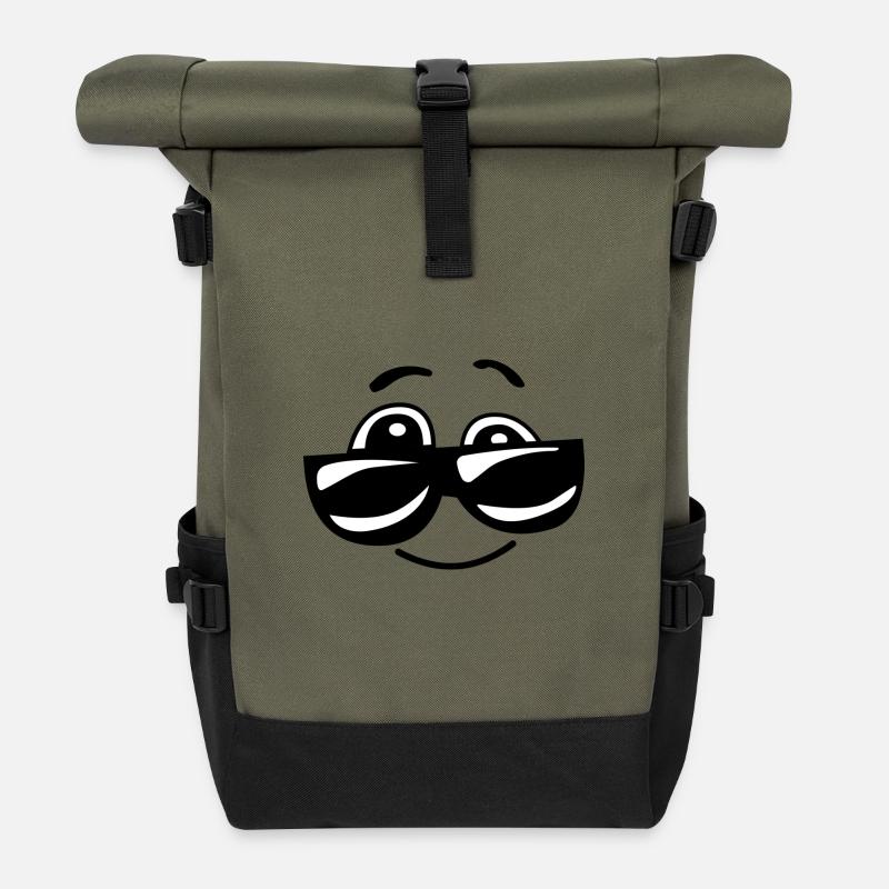 Smiley - Rolltop Rucksack - Olive/Schwarz