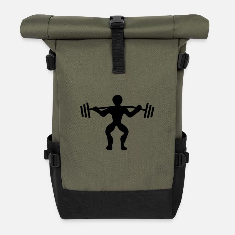 bodybuilder - Roll Top Backpack - olive/black