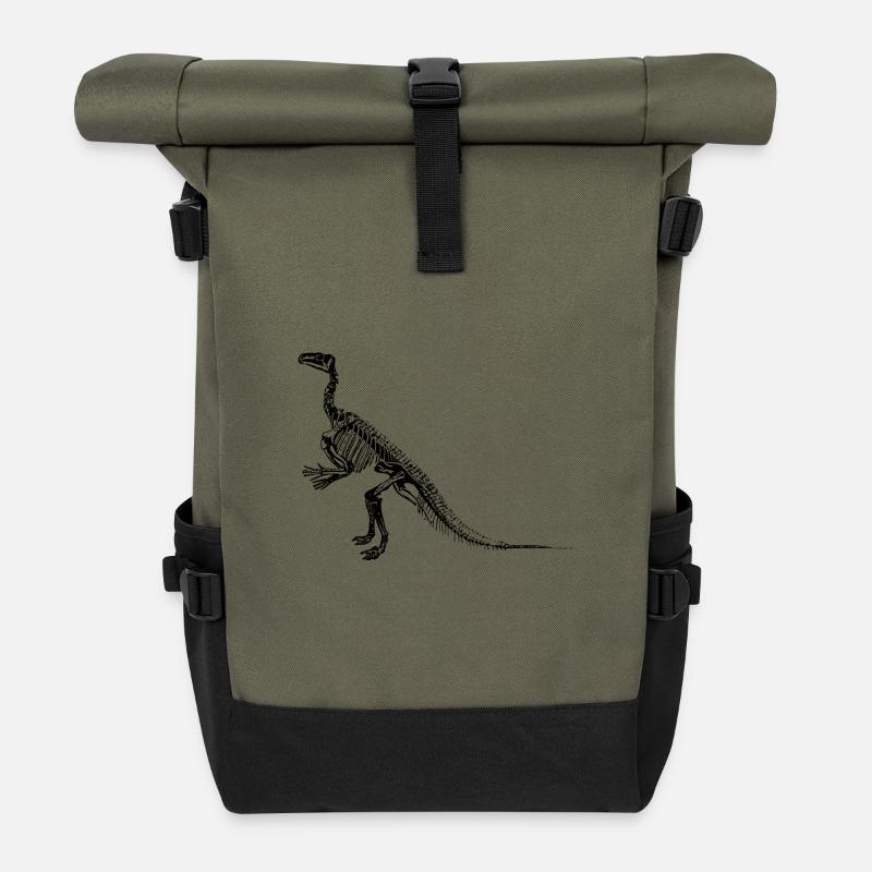 Dinosaurier - Rolltop Rucksack - Olive/Schwarz