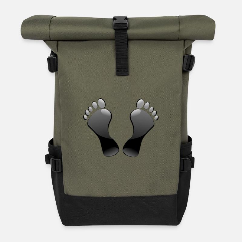 Füße - Rolltop Rucksack - Olive/Schwarz