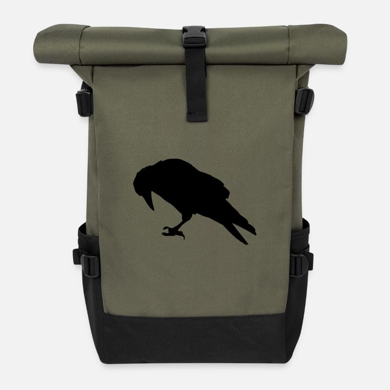 charogne corneille - Sac à dos roll top - olive/noir