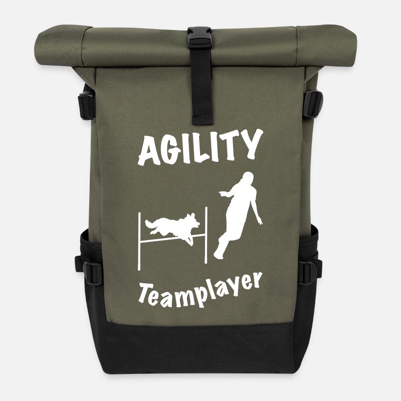 Agility Hürde Border - Rolltop Rucksack - Olive/Schwarz