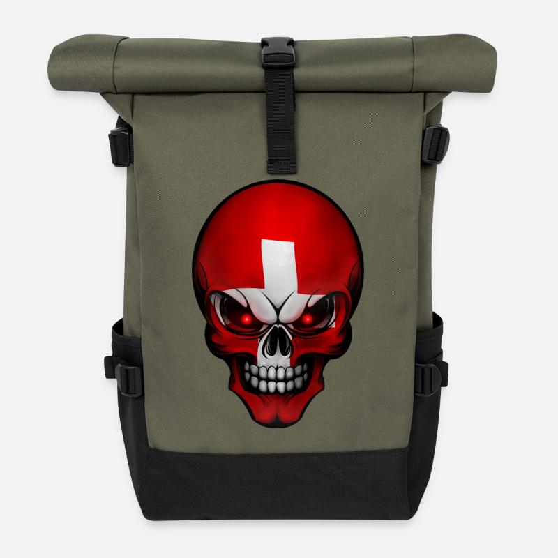 Crâne Suisse conçoit Allround - Sac à dos roll top - olive/noir