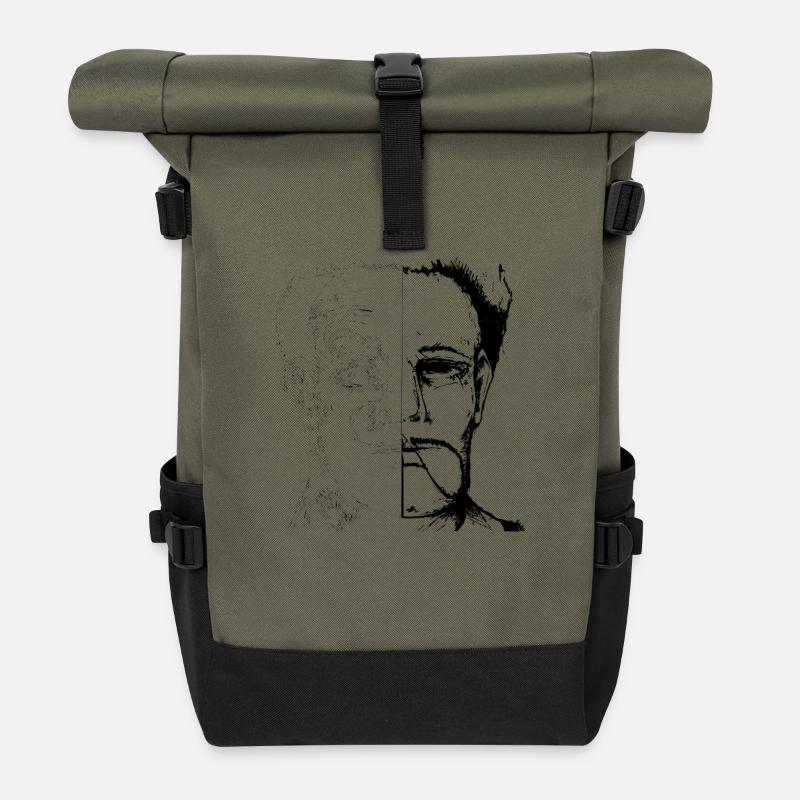d.a.l.i unart - Rolltop Rucksack - Olive/Schwarz