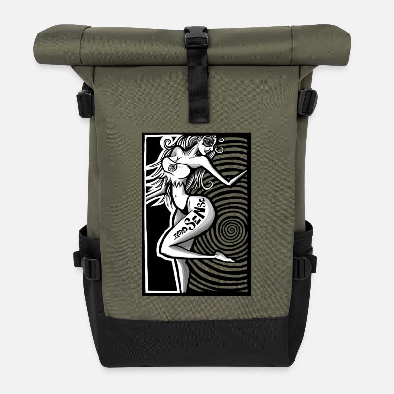 hypnotic love - Rolltop Rucksack - Olive/Schwarz
