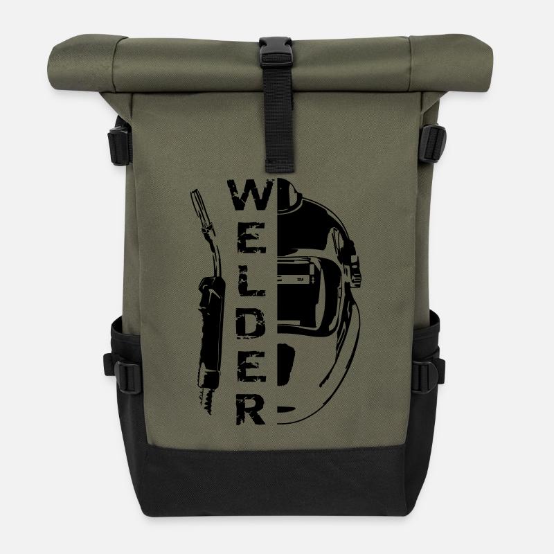 Welding Welder - Rolltop Rucksack - Olive/Schwarz
