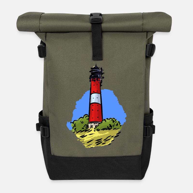 Phare De Hörnum Sylt - Sac à dos roll top - olive/noir