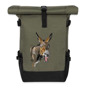 Esel Donkey Âne - Sac à dos roll top - olive/noir - Devant